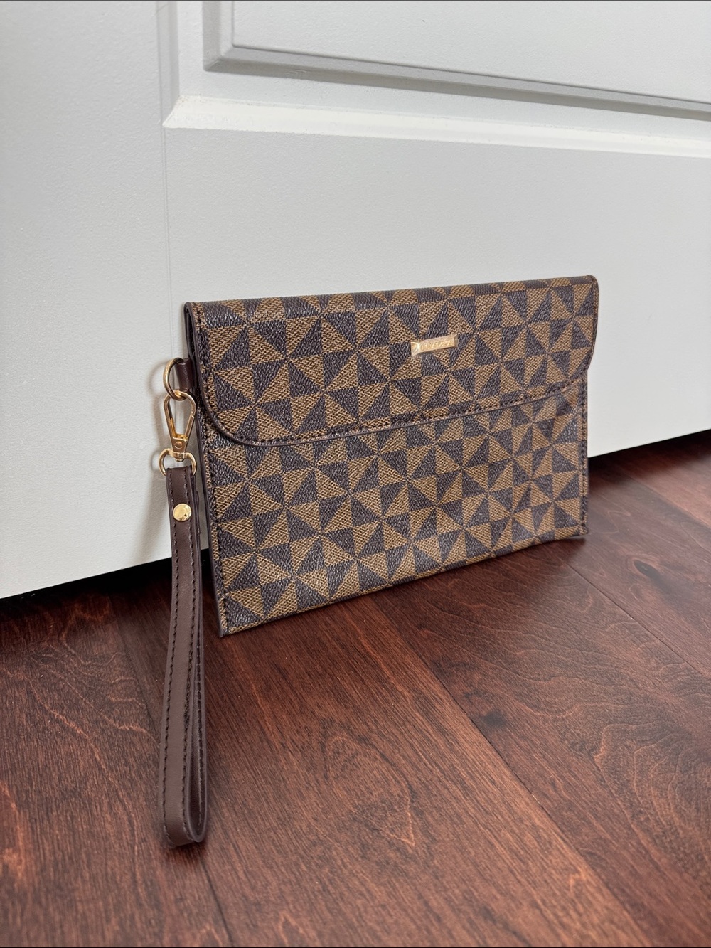 NEW Elim & Paul Wristlet Purse Travel Pouch Purse Insert Brown Vegan Leather - Picture 2 of 6